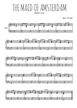 Téléchargez l'arrangement pour piano de la partition de The maid of Amsterdam en PDF